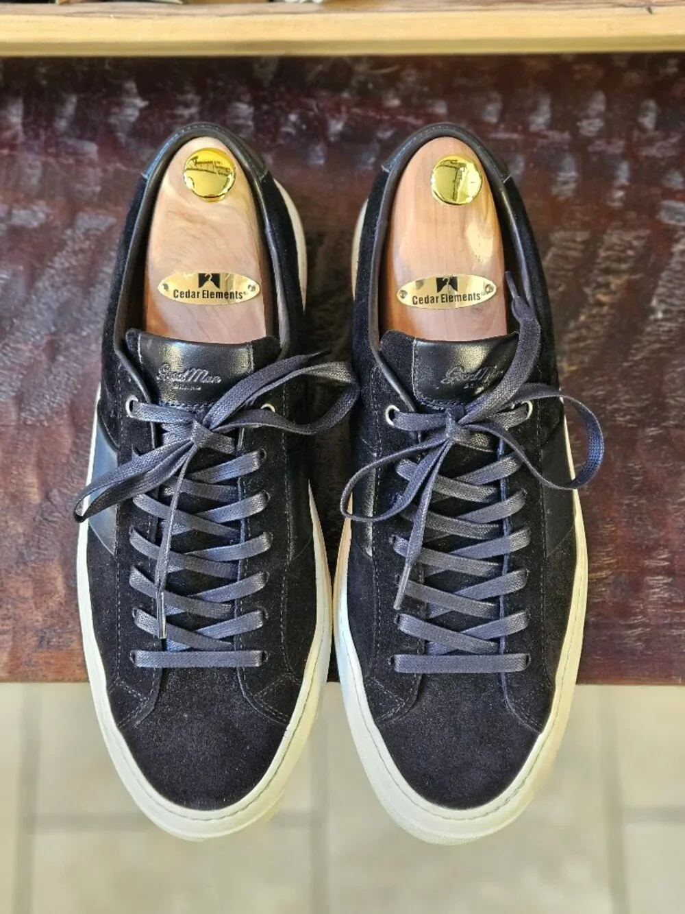 Good Man Brand Men's Midtown Suede Sneakers, Black, Sz 12 - Picture 2 of 14